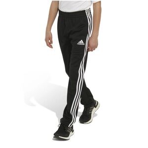 ADIDAS Iconic Tricot Regular Fit Black Track Pants - Big Kids L (14-16)
